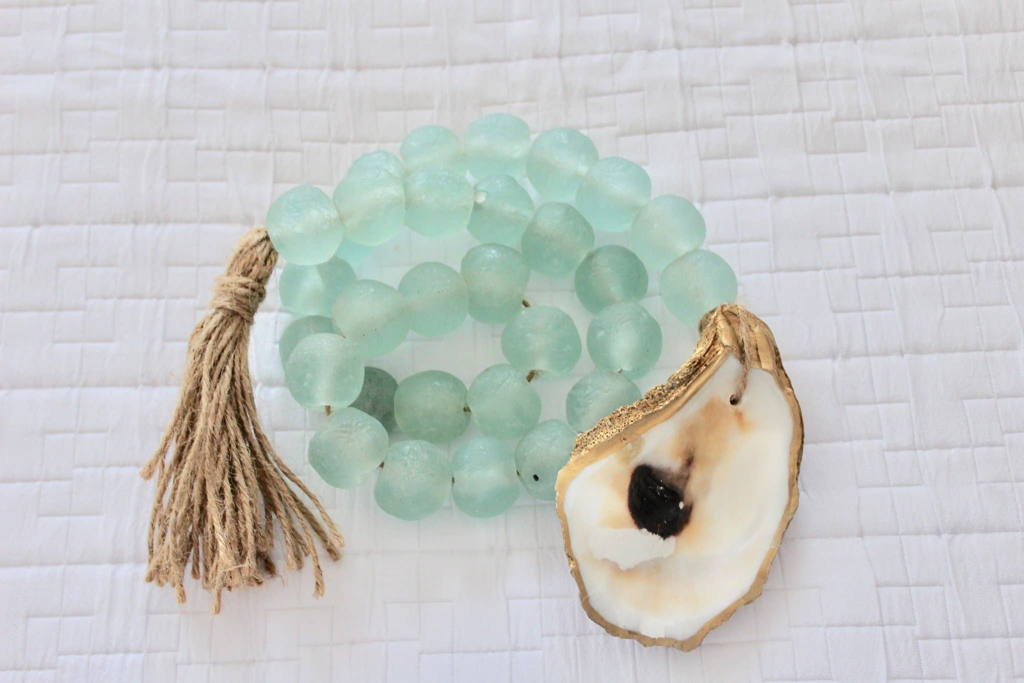 The Gilded Shell - Wholesale Decorative Tassel/Wall Drop - The Coastline - Sea Glass4