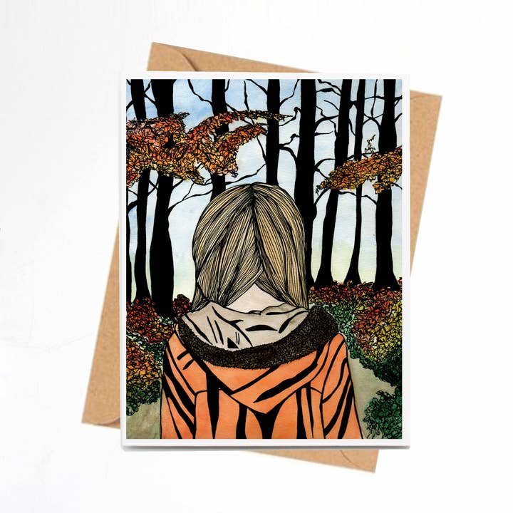 Carte-note faite à la main « Road Less Traveled » pour la vente par PinkPolish Design