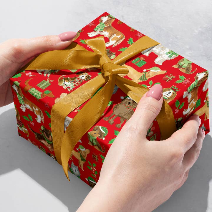 Jillson & Roberts - Wholesale Wrapping Paper Roll - Wrap - Rolls - Canine Christmas