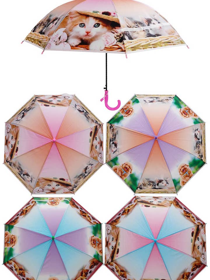 Paraguas translúcido de EVA con estampado de gatitos y cachorros para niños para venta al por mayor de Cap Zone