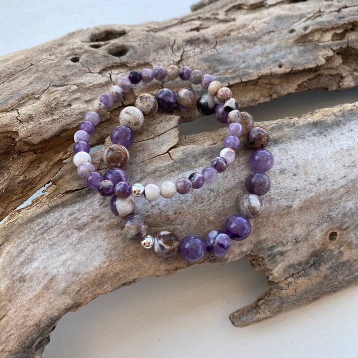dogteeth amethyst genuine gemstone bracelet for wholesale by sarahannedipity