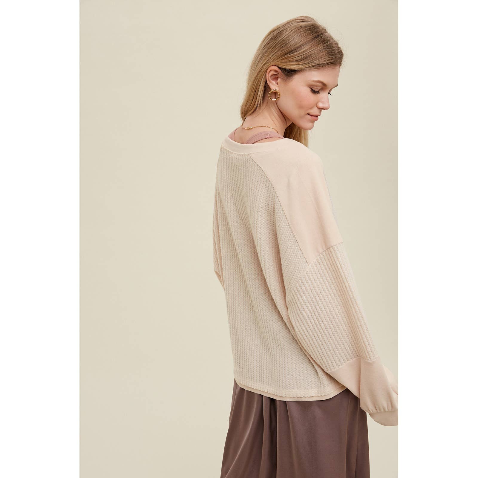 Wishlist Apparel - Wholesale Sweatshirt - Women's - THERMAL CONTRAST PULLOVER / WL23-76805