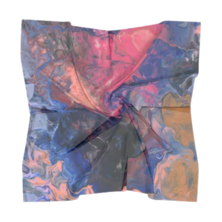 Foulard carré en soie de luxe Chaton gothique pour la vente par Rainbow City