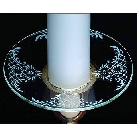 Biedermann & Sons - Wholesale Candle Holder - Glass Bobeche w/White Lace Design - Box of 12