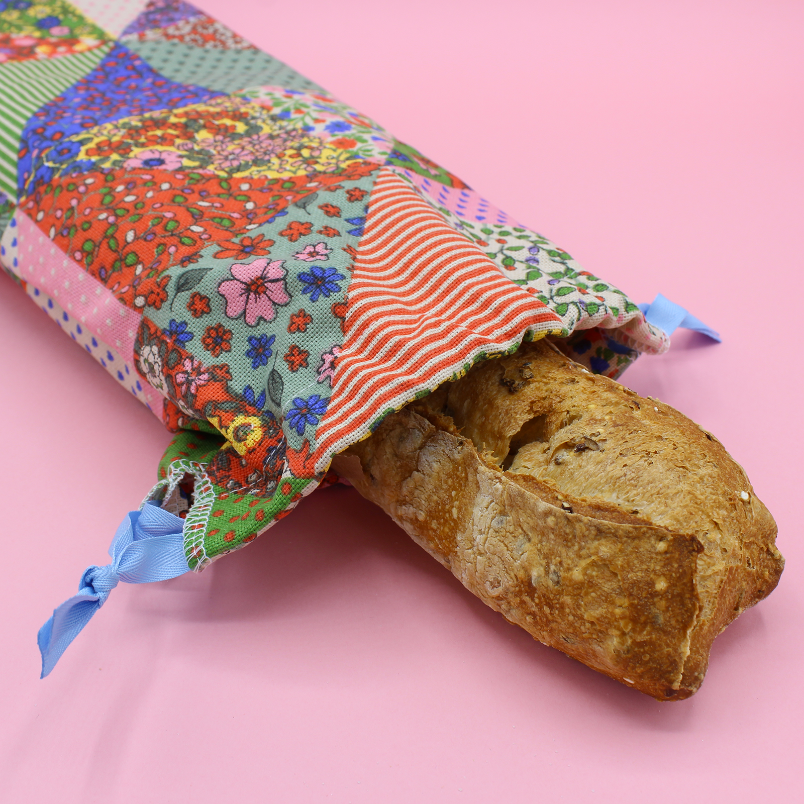 Machatatelier - Wholesale Bread/Tortilla - Thick cotton baguette bag - patchwork0