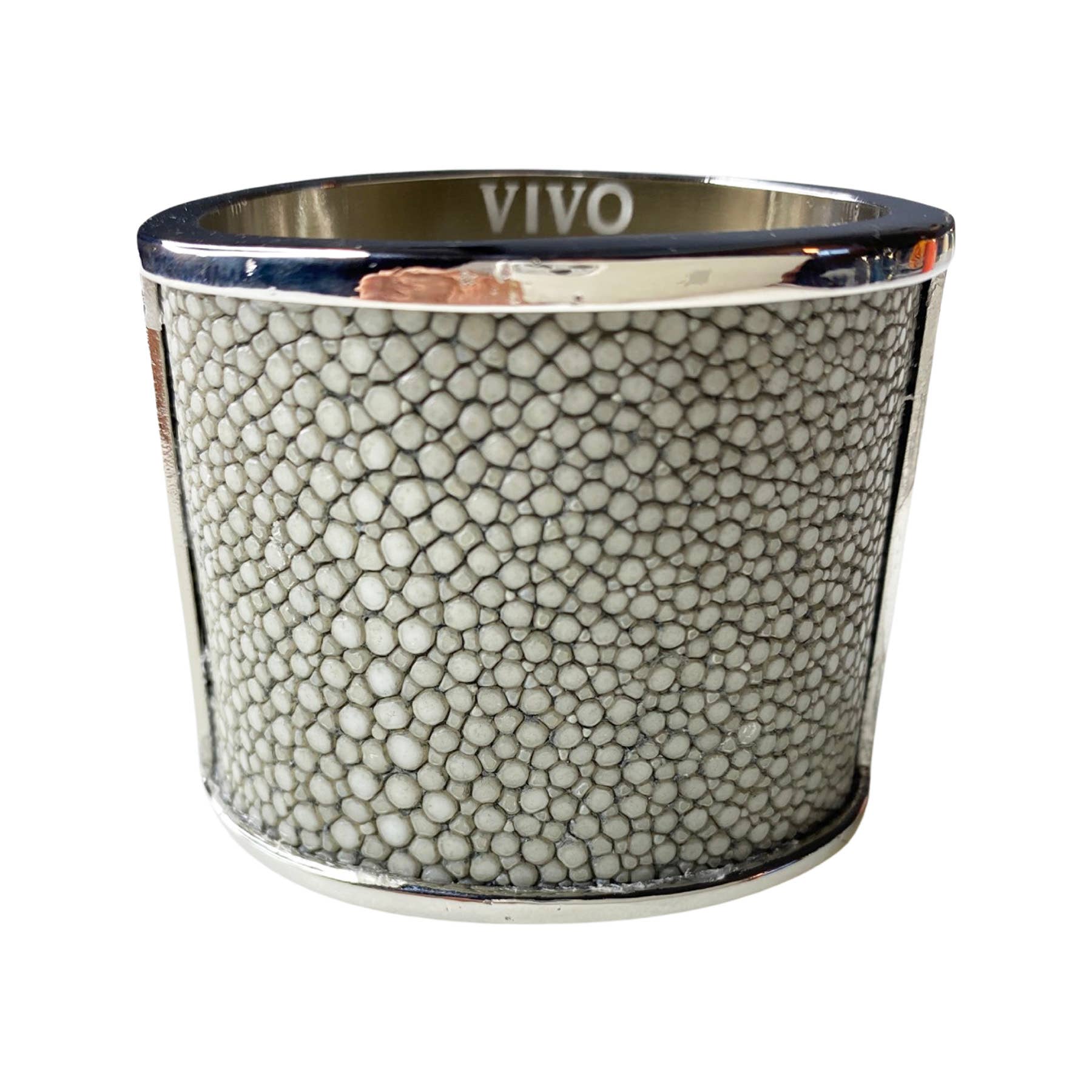VIVO - Wholesale Napkin Ring - Genuine Shagreen Inlay Silver Napkin Ring3