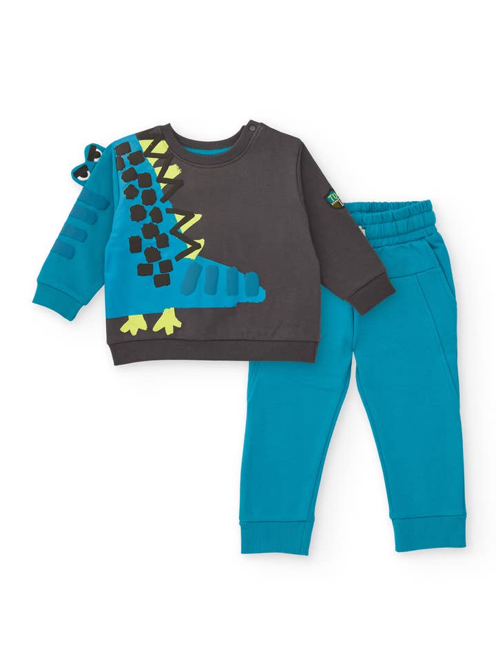 Set för barn med sweatshirt och byxor med drakdetalj för wholesale av tuc tuc
