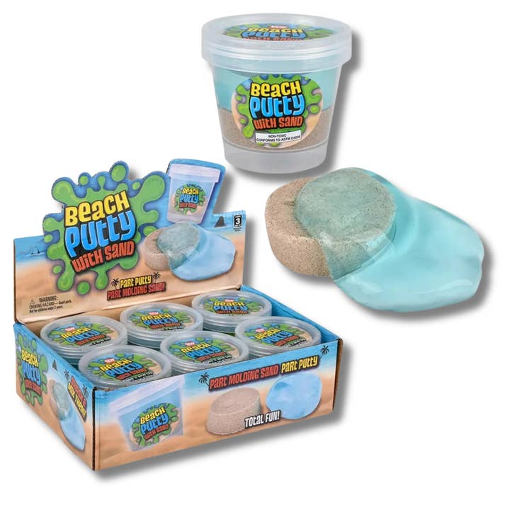 JSBlueRidge Toys - Vendita all'ingrosso Plastilina/slime - Bambini - Set di 6 giocattoli per bambini con pasta modellabile da spiaggia.