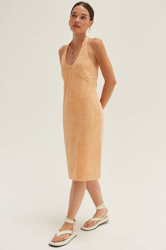 APRICOT CD7670 - Jameson Halter-neck Terry Dress for wholesale on Faire3