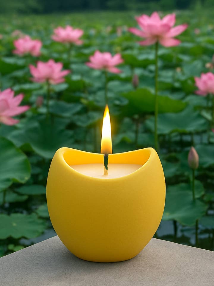 Divine Lotus Essential Oil Candle for wholesale by Wild Mango