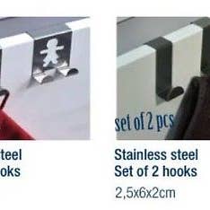 Evideco French Home Goods - Wholesale Wall Hook - Cabinet Door Hooks 2-Pack - Man/Woman Design Set9