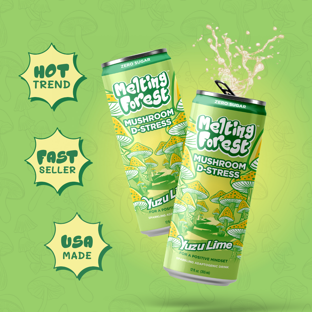 Melting Forest - Vente Eau gazeuse - Boisson aux champignons | Soulagement du stress | Yuzu Citron Vert6