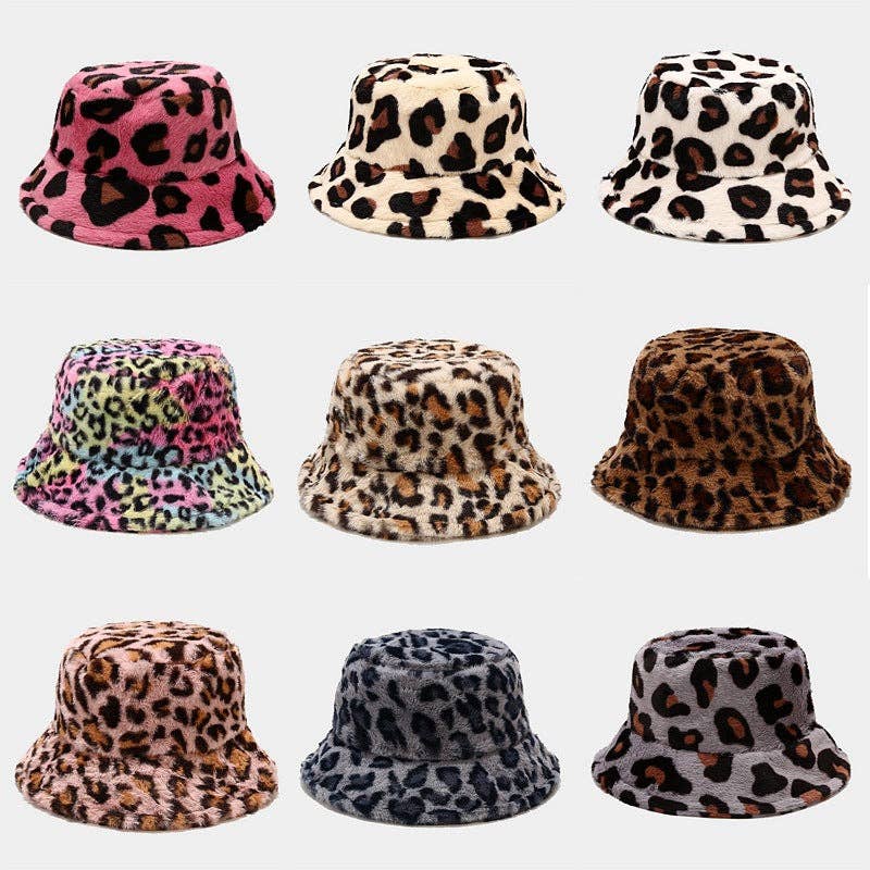 Dipped Shop - Venta al por mayor Gorro estilo pescador - Mujer - Versátiles sombreros de pescador gruesos con estampado de leopardo DPBH032516