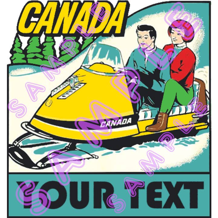 Customize Retro / Vintage Style Vinyl Sticker Snowmobile 701 for wholesale by Hilda74 Retro Designs