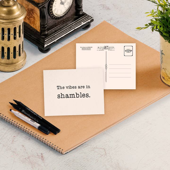 The Vibes Are In Shambles Postcard for wholesale by Life of the Kind