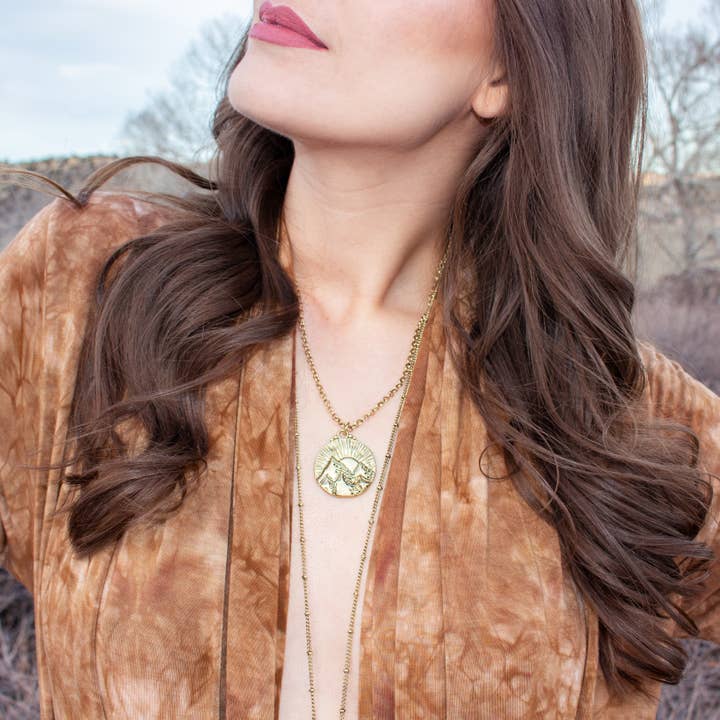 Hiouchi Jewels | Rose & Bolt Grateful Dead Jewelry – wholesale Pendant/charm necklace – Mountains of the Sun Necklace | Gold6