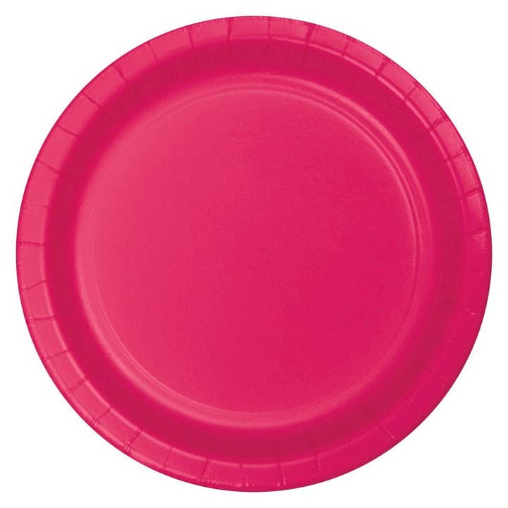 9" Hot Magenta Paper Plates for wholesale by Party Expo, LLC