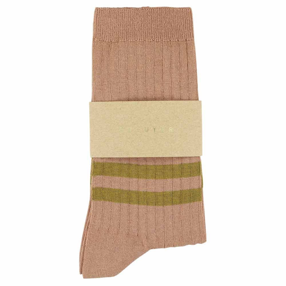 ESCUYER - Wholesale Socks - Women's - Women Stripes - Pink / Gold1
