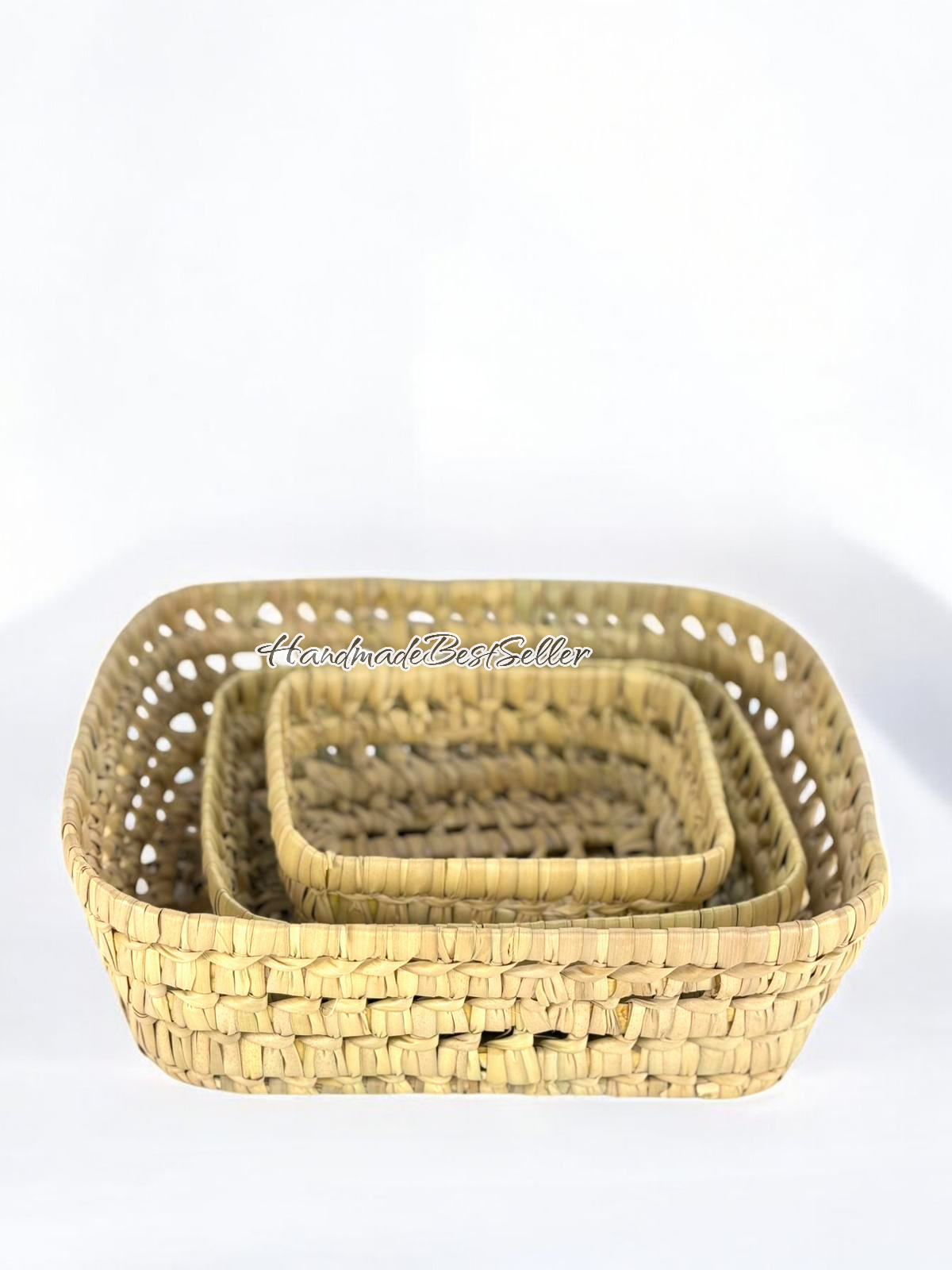 HandmadeBestSeller - Wholesale Basket - Handmade Woven Straw Basket Set | Natural Storage Baskets4