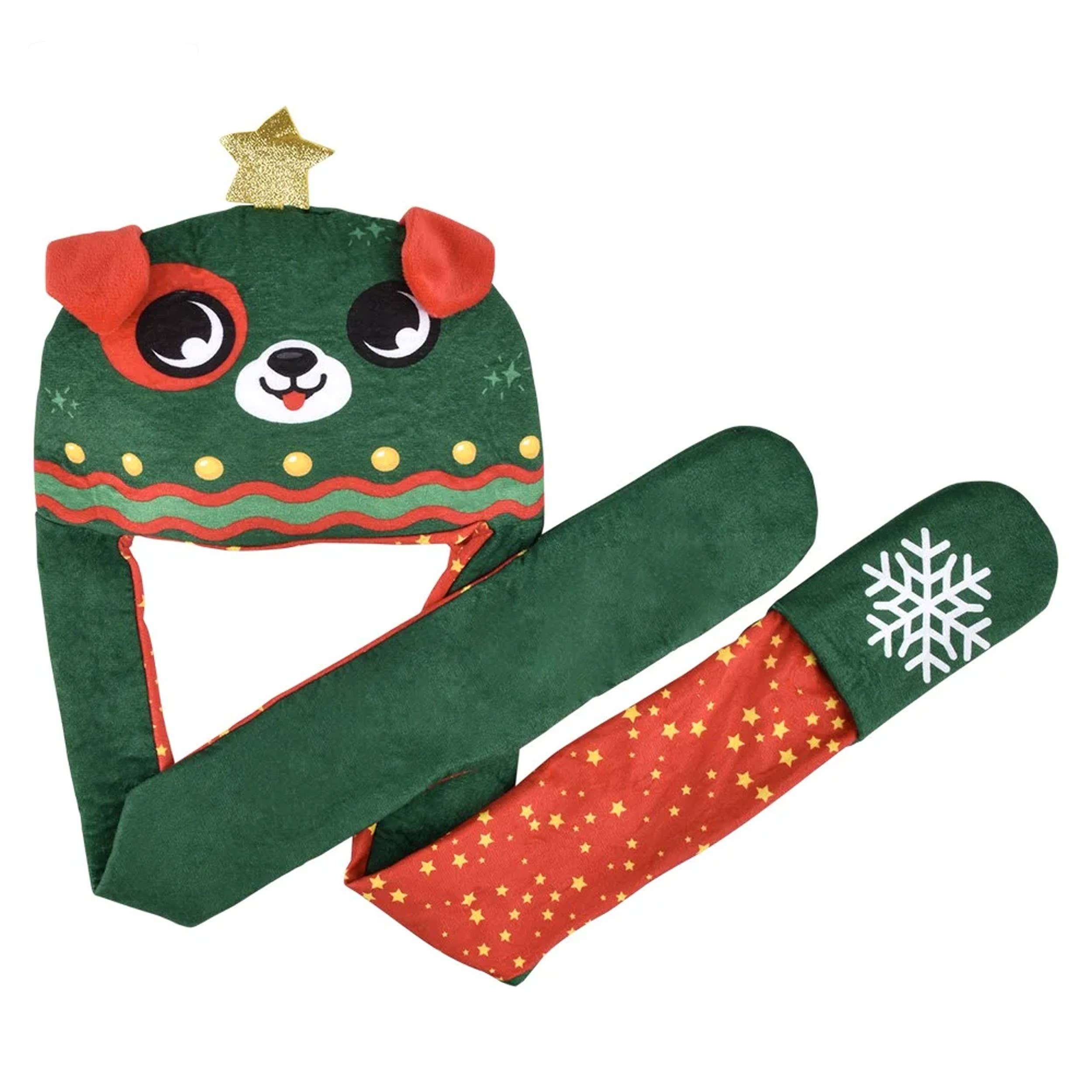 HALLEE - Wholesale Scarf - Women's - Light Up Christmas Plush Scarf Hat - Assorted4