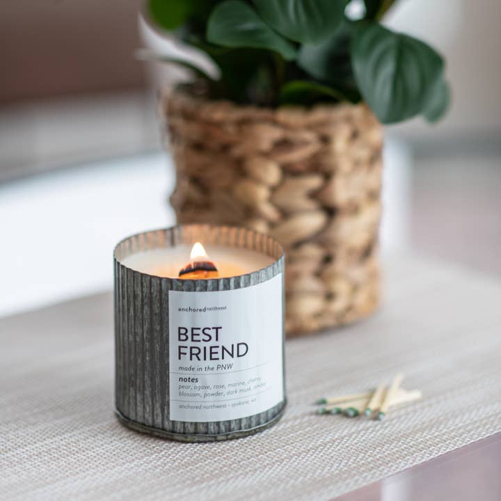 Anchored Northwest - Wholesale Jar/Filled Candle - Date Night Rustic Vintage Farmhouse Wood Wick Candle for Easter