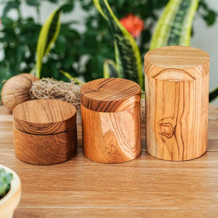 Wholesale Teak Wood Spice Jar with Wooden Lid - Regular for your