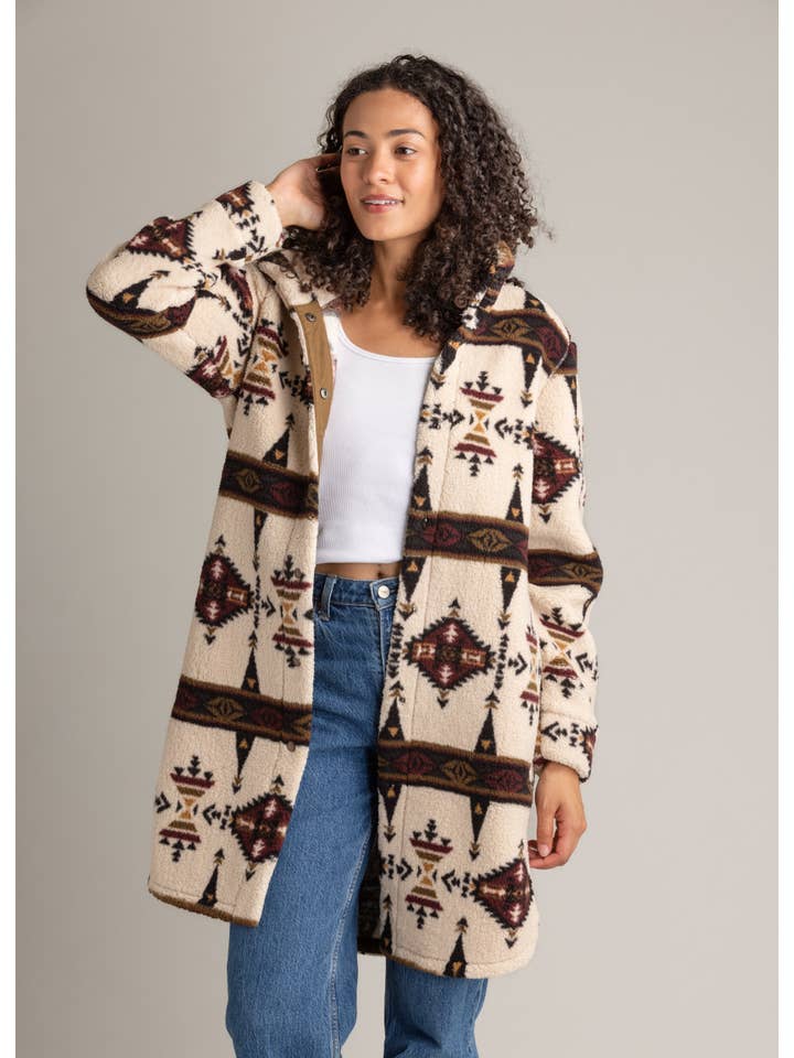 LIV Outdoor - Wholesale Coat - Women's - Women's Ainsley Long Sherpa Button Coat12