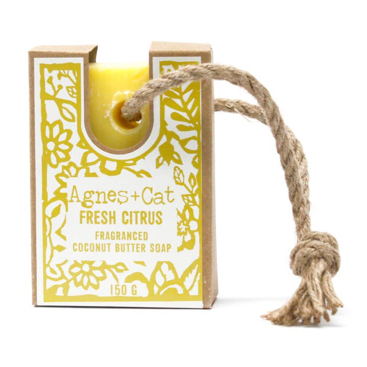 Agnes + Cat - Wholesale Bar Soap - Fresh Citrus Soap On A Rope - 150g