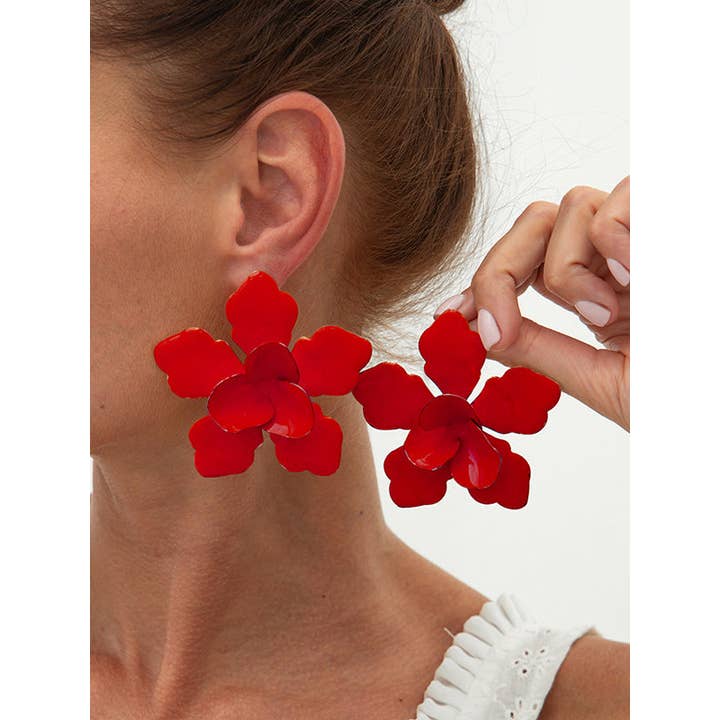 FurDecoration - Vente Boucles d'oreilles pendantes - Boucles d'oreilles pendantes en forme de fleur2