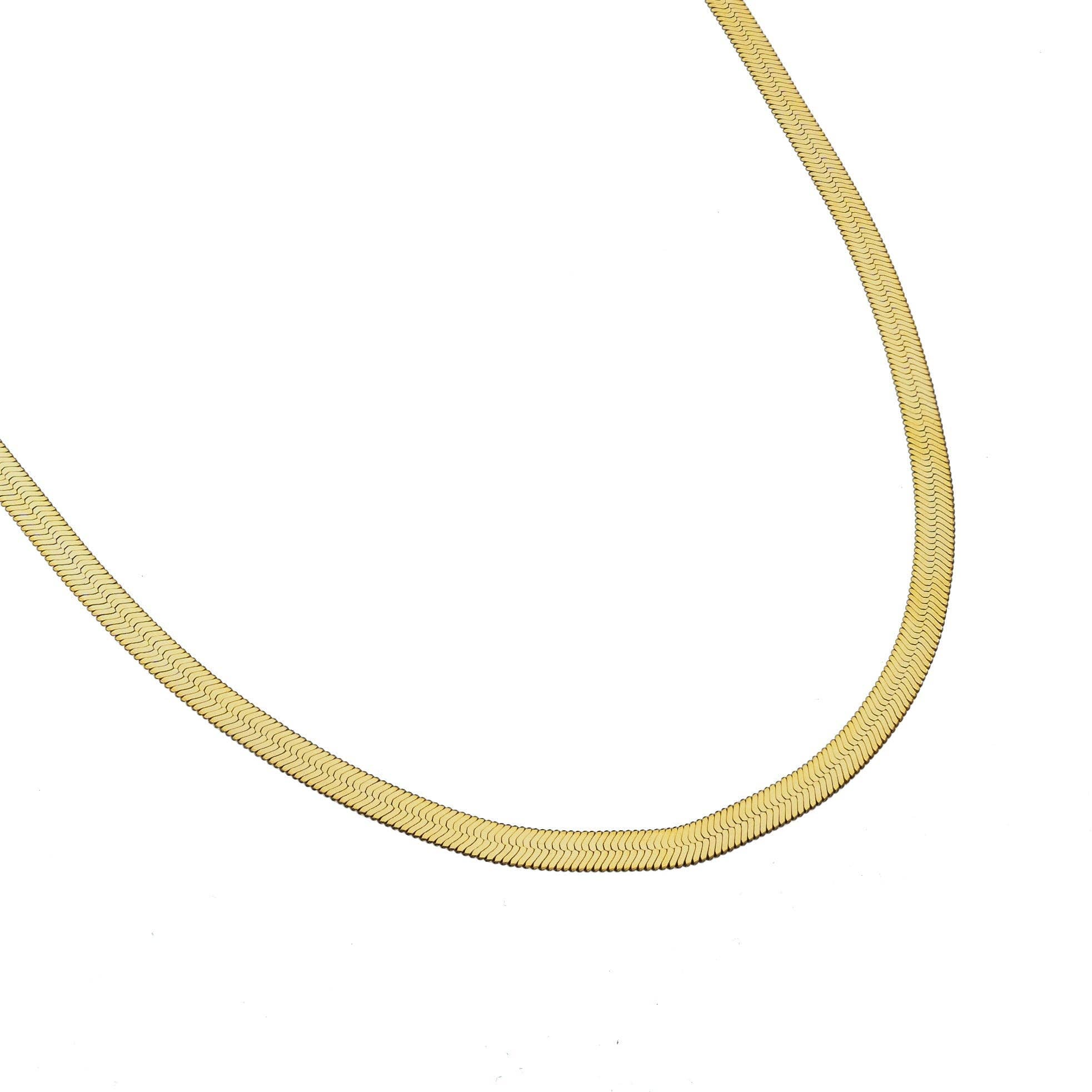 Brenda Grands Jewelry - Wholesale Link & Chain Necklace - Waterproof Gold Herringbone Necklace5