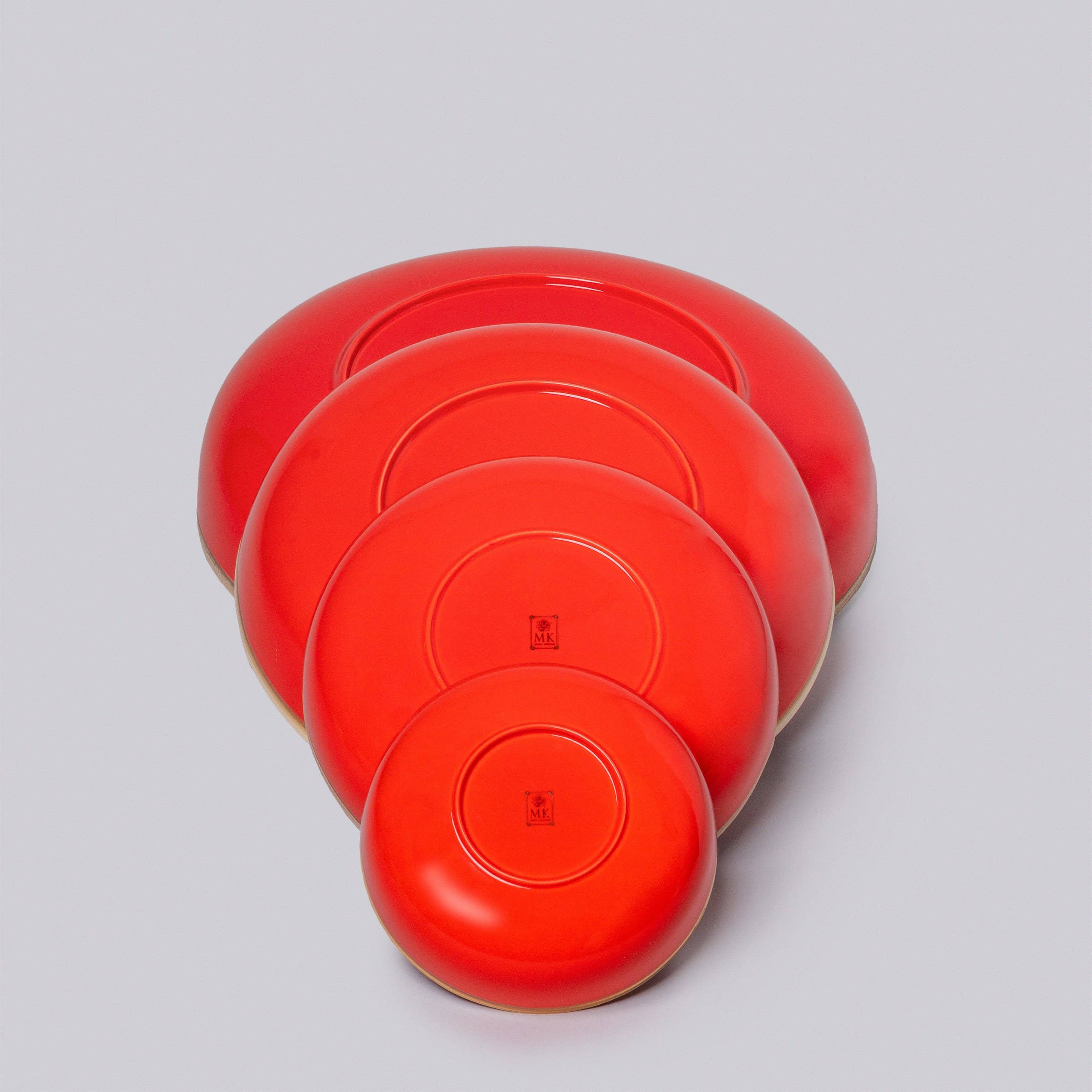 Middle Kingdom - Wholesale Decorative Plate/Dish/Bowl - Coral Red Glossy Porcelain Hermit Bowl Nests1