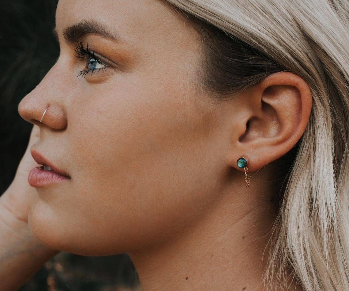 A Worthy Brand - Wholesale Dangle Earrings - Gemstone Stud Chain Earrings - Opal7