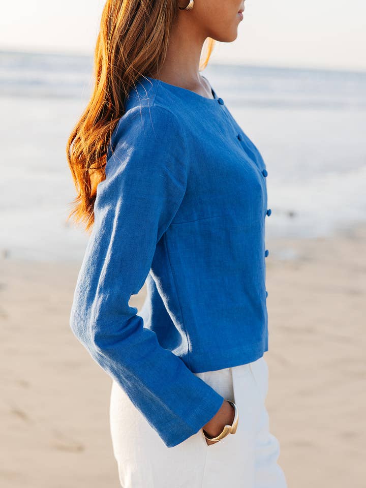 ISLA & SAIGE - Wholesale Cardigan - Women's - Bessette Linen Button Cardigan2