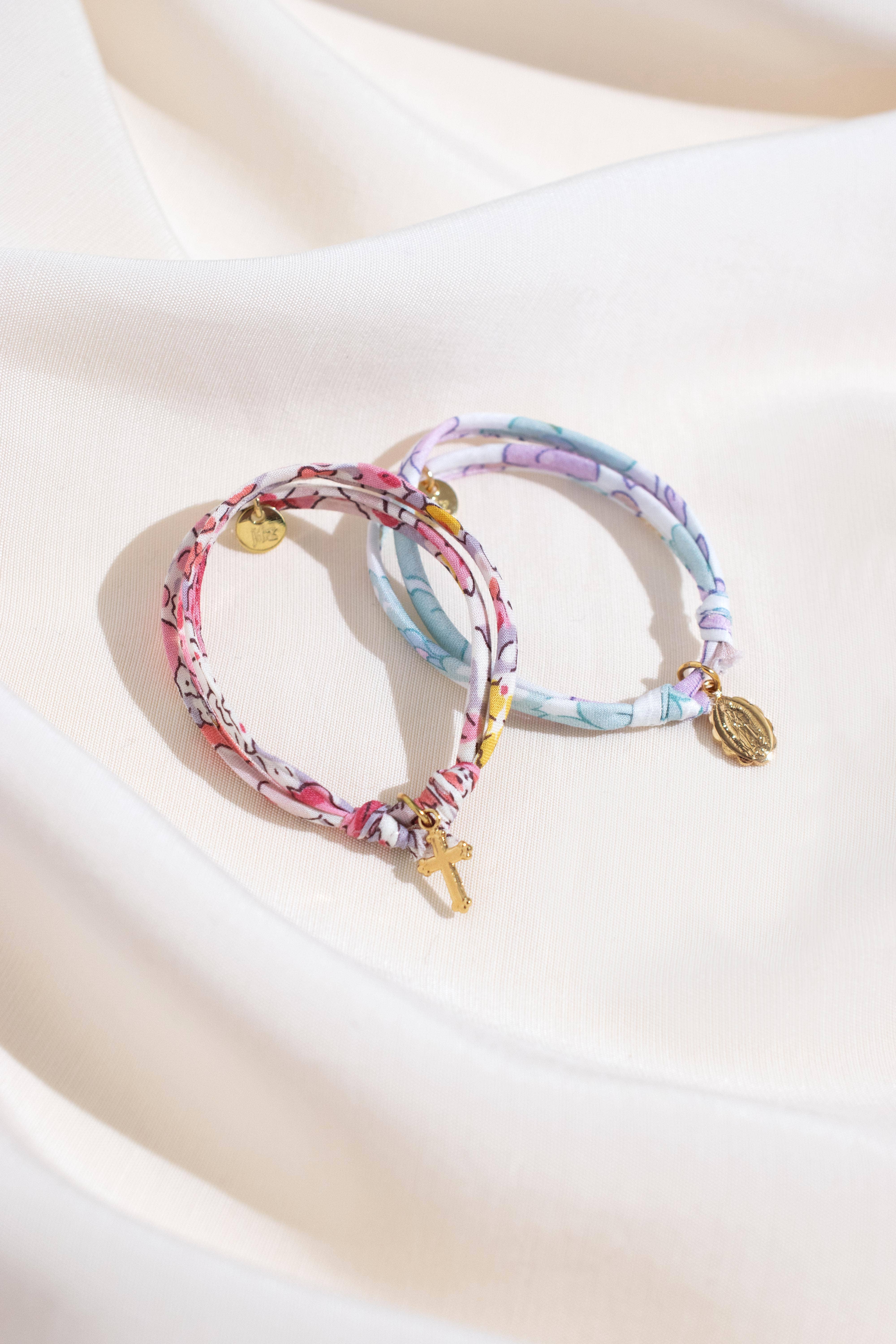 Le Petit Lien de Paris - Wholesale Beaded Bracelet - Kids - Sliding Liberty Bracelet Betsy Céladon Virgin Mary2