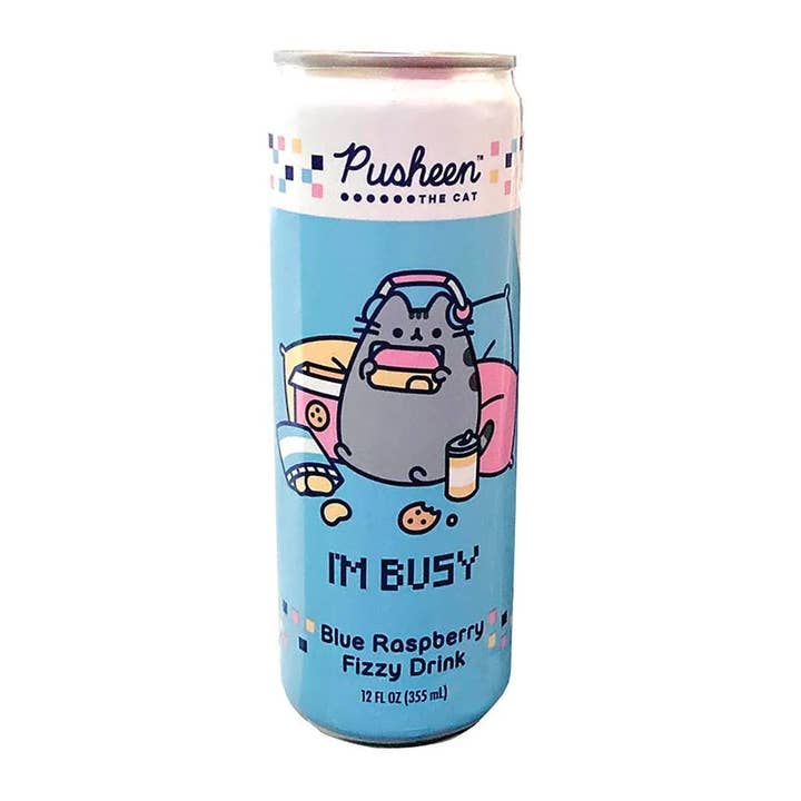 Pops Distro Inc - Wholesale Soda/Carbonated Drink - Pusheen The Cat Blue Raspberry Fizzy Drink (12oz) 12Pack