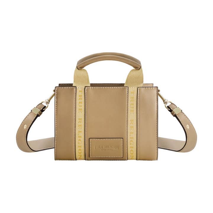 True Religion - Vente Tote bag – femme - Mini sac cabas en similicuir sous licence True Religion avec anses de marque, TAUPE1