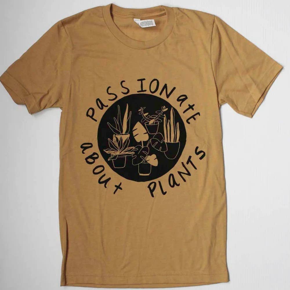 Yonder Studios - Wholesale Screen Printed T-Shirt - Women's - Passionate About Plants Shirt in Black1