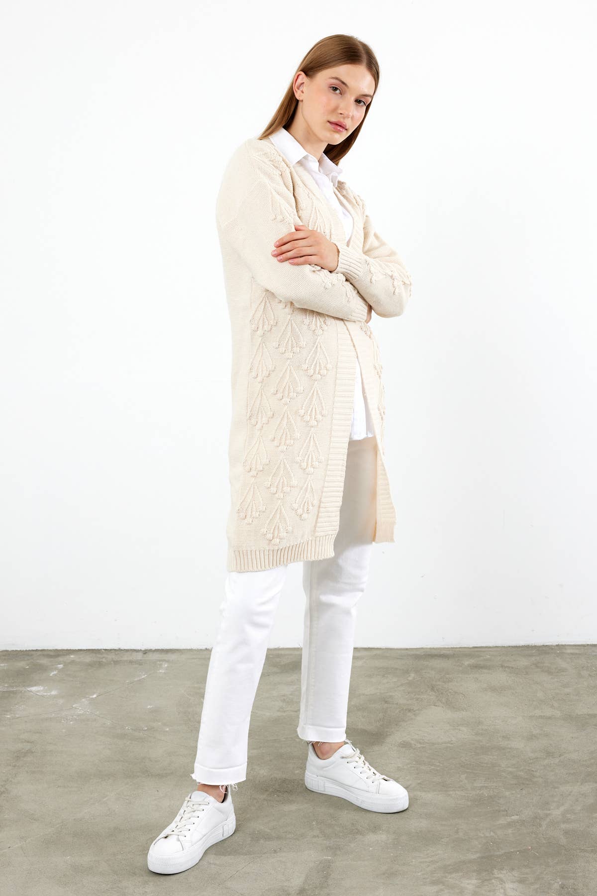 VAV NEW YORK – wholesale Kofta - Dam – Lång stickad kofta medellång stickad cardigan 37204