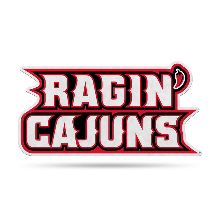Louisiana Ragin' Cajuns Primary Logo Shape Cut Pennant for wholesale by Rico Industries