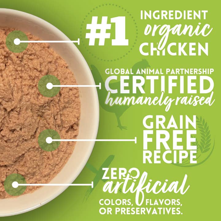 Tender & True Pet Nutrition - Wholesale Pet Food - Cat - Organic Chicken & Liver Pate for Cats (Case of 24)