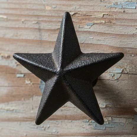Rustic Cast Iron Star Knob, Farmhouse Cabinet & Drawer Pull for wholesale by Iron & Blossom