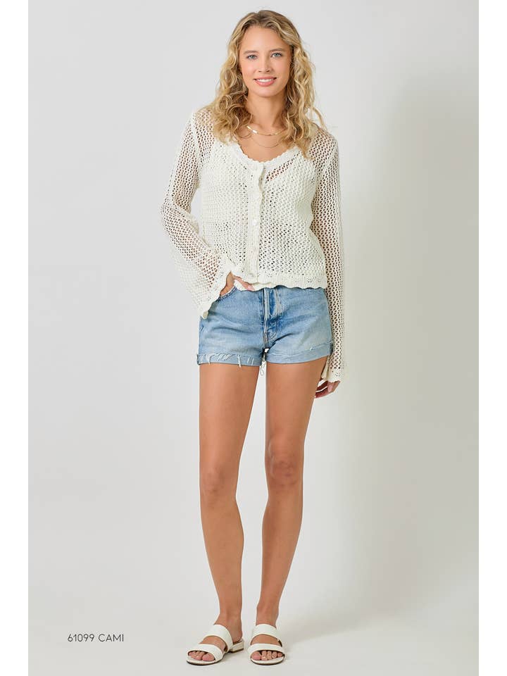 Mystree - Wholesale Cardigan - Women's - 61100 Crochet Style Knit Cardigan 19