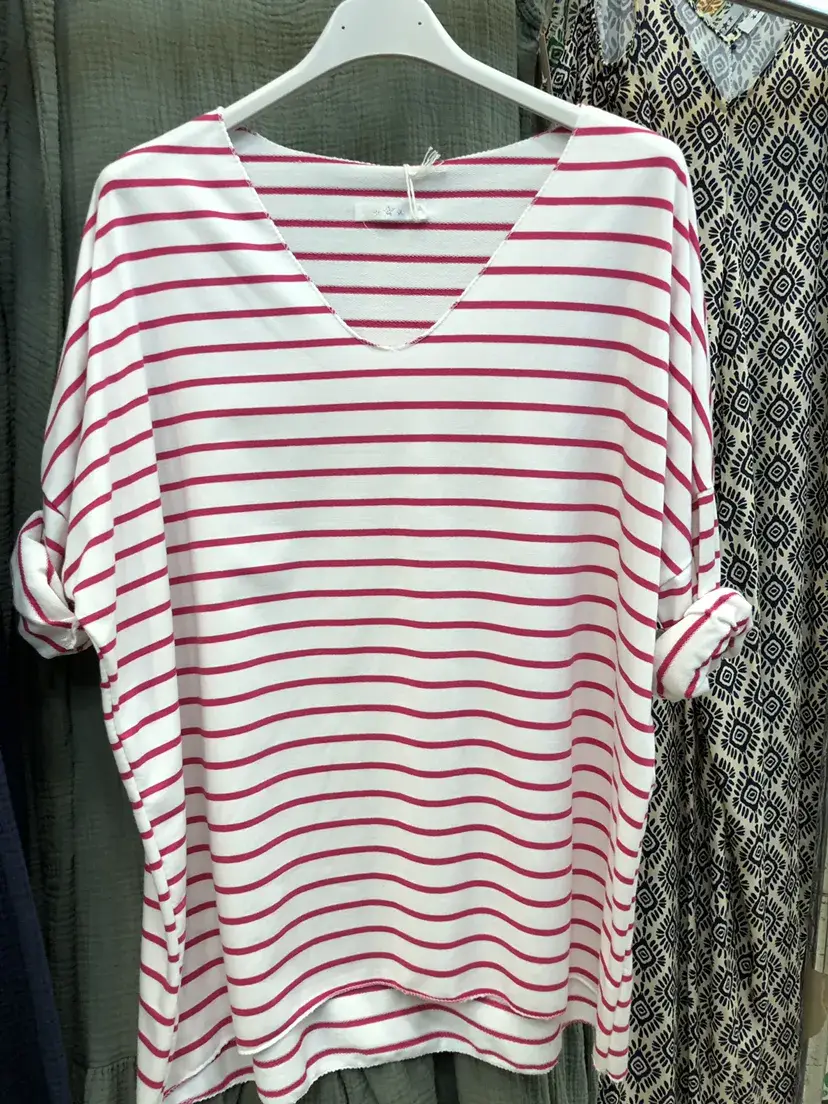 Mimi & Gogo - Vendita all'ingrosso Maglietta - Donna - Maglietta a righe taglia unica1