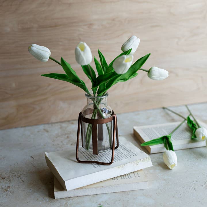 Mara Glass Bud Vase Rust Copper for wholesale by Foreside Home & Garden