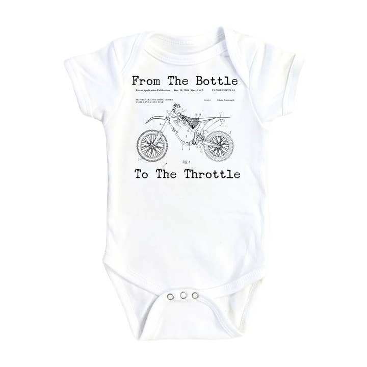 Dirt Bike Patent - Baby Boy Girl Clothes Infant Bodysuit Funny Cute Newborn for wholesale by North Fork Forager LLC