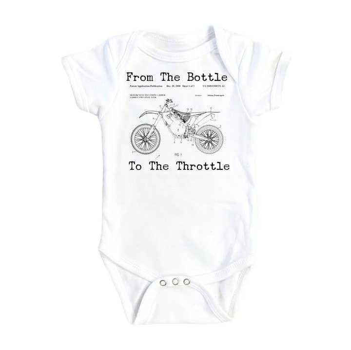 North Fork Forager LLC - Wholesale Bodysuit (Non-Footed) - Baby - Dirt Bike Patent - Baby Boy Girl Clothes Infant Bodysuit Funny Cute Newborn0