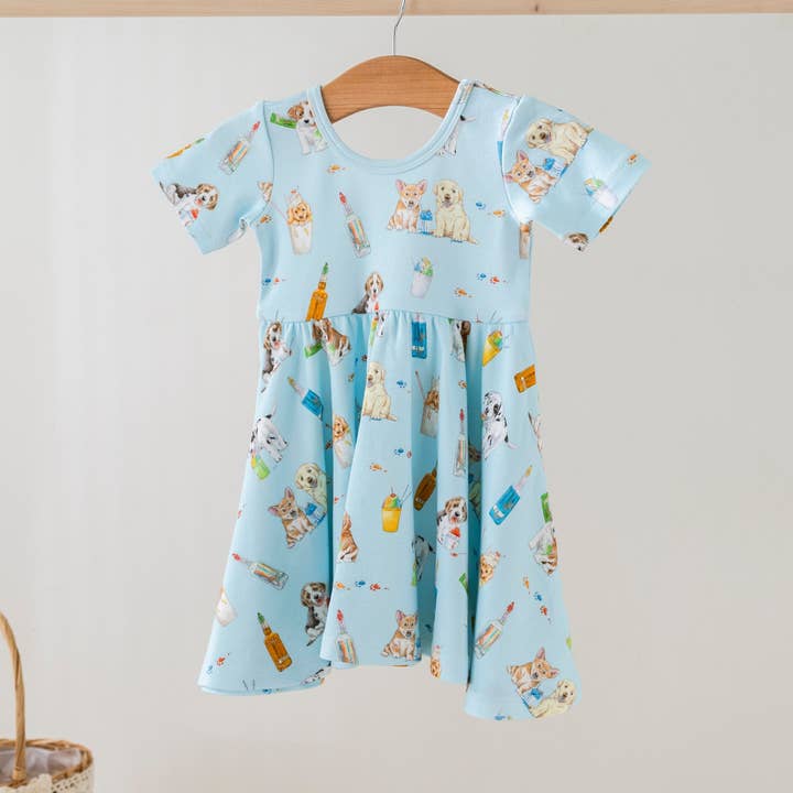 Dog Days of Summer jurk van biologisch katoen voor kinderen voor wholesale door Nola Tawk