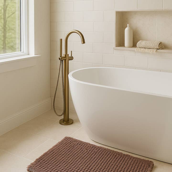 Mama and Tochter - Vendita all'ingrosso Tappetini da bagno - Tappetino da bagno antiscivolo in microfibra a nido d'ape - Cioccolato