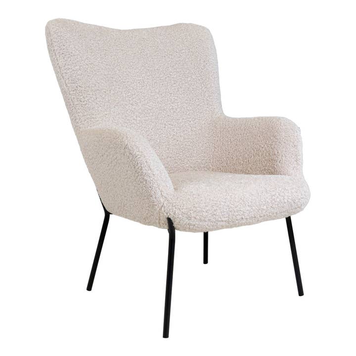 Glasgow Chair - Chair in white artificial lambskin for wholesale by House Nordic