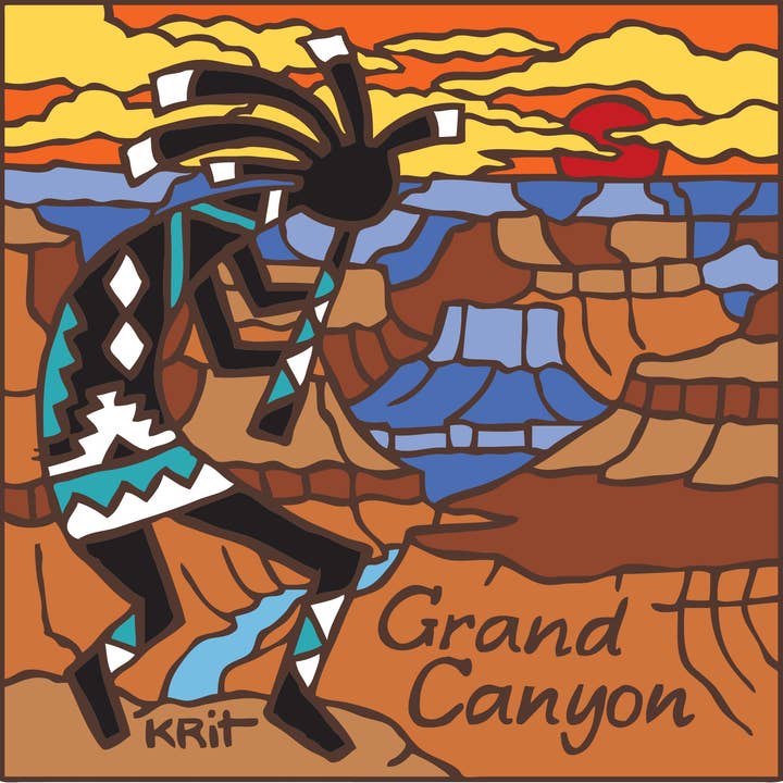 Grand Canyon Kokopelli Tile (9019A) for wholesale by Earthtones Tile